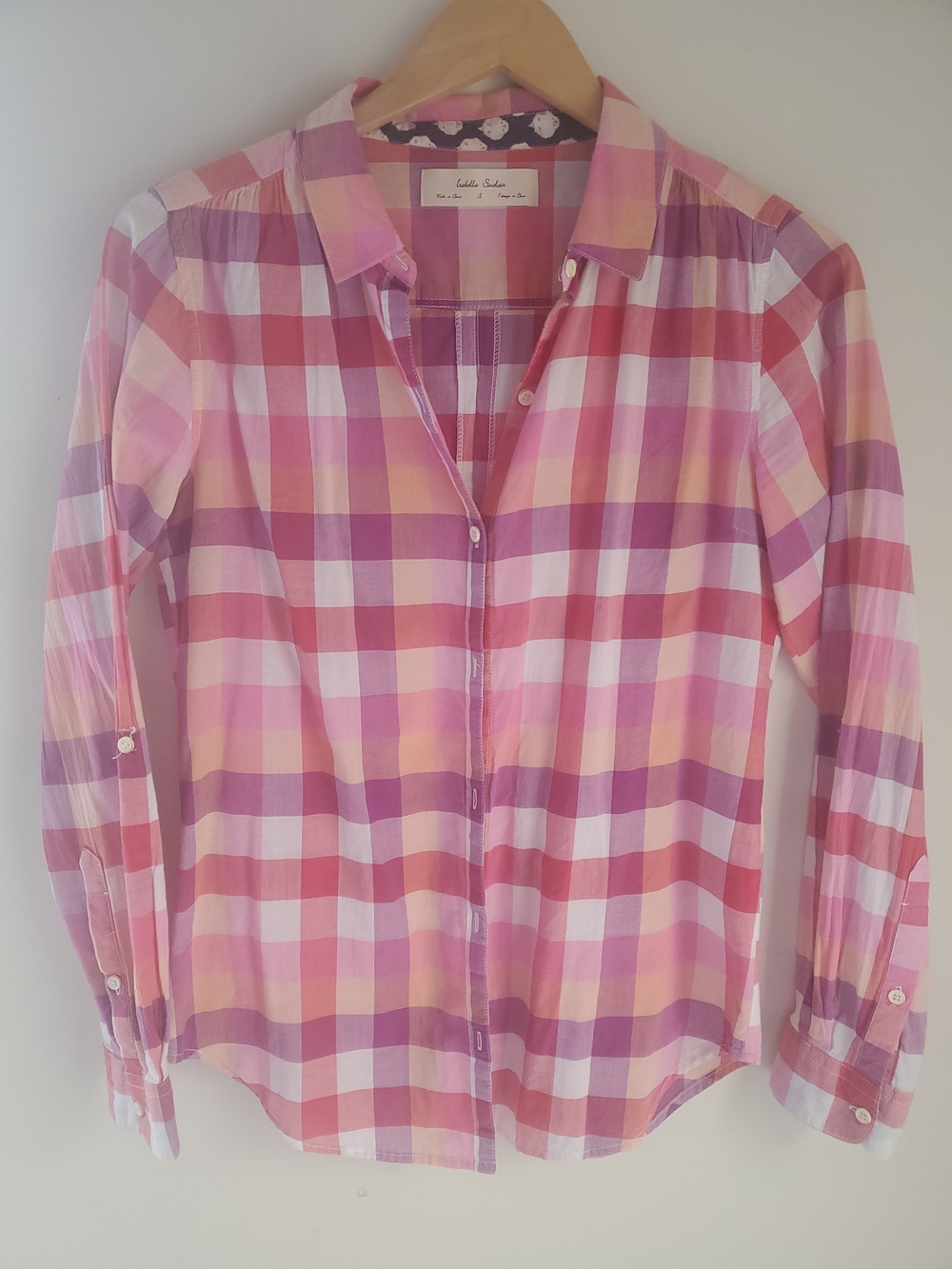 2for 20! Anthropologie Pink Plaid Button-Up Shirt